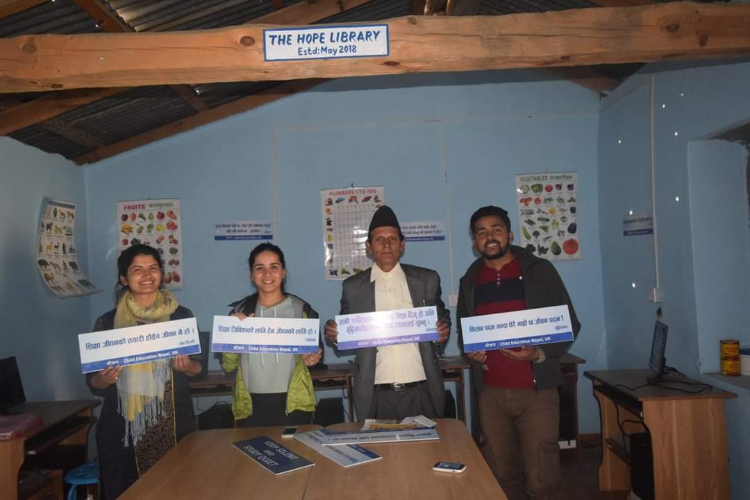 Completed Hope Library with local project partners in Jumla