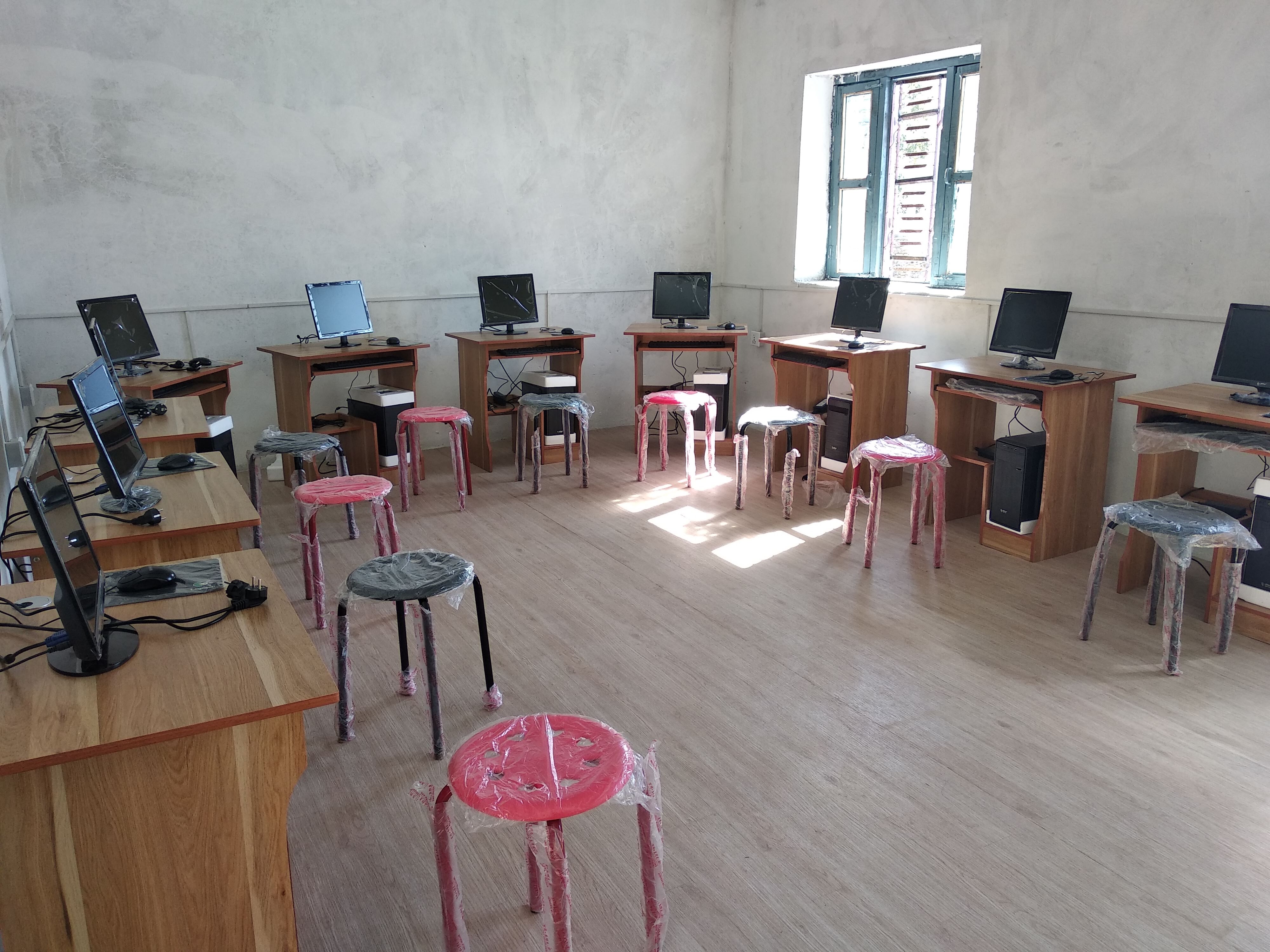 Completed computer room with workstations in Rasuwa